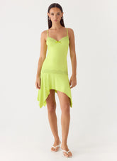 Queen Card Mini Dress - Lime